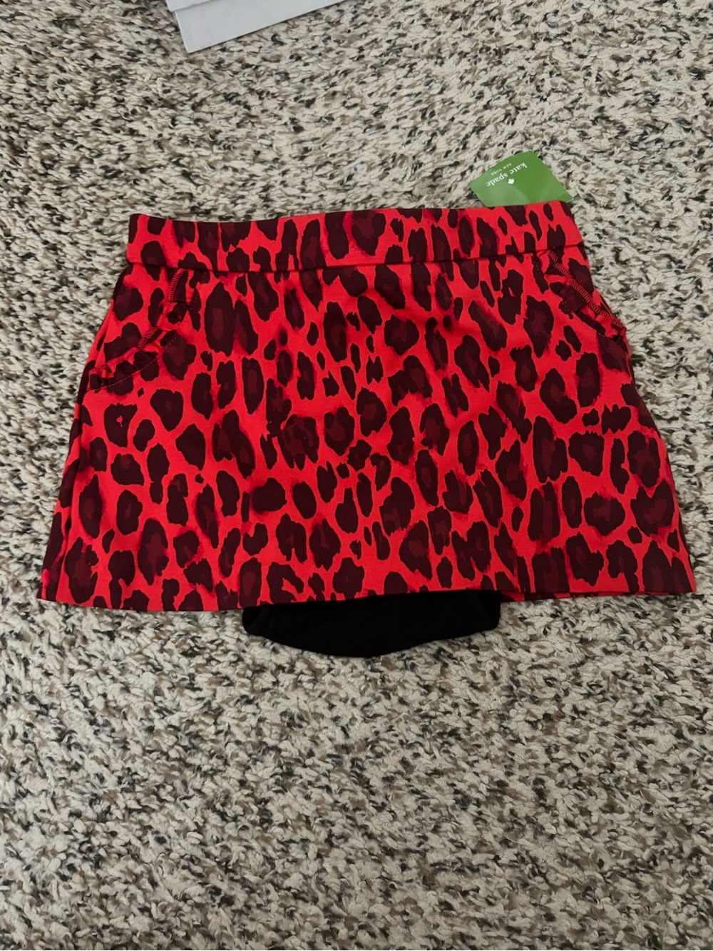 Baby Girls Kate Spade Red Animal-Print Skort